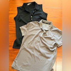 2 Women's Nike golf Polo Shirt Set - gray and black size M
